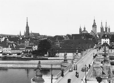 The old bridge over the River Main at Wurzburg by Jousset